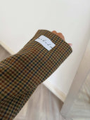 Remade oversized blazer striped pied de poule brown/blue/orange/green