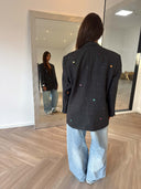 Remade oversized blazer tartan anthracite #25:25