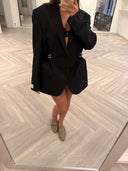 Remade oversized blazer striped black #10:10