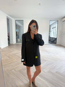 Remade oversized blazer tartan anthracite #11:11