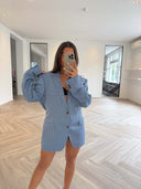 Remade oversized blazer denim blue #77:77