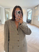 Remade oversized blazer tartan light taupe #07:07