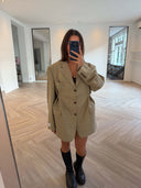 Remade oversized blazer tartan beige/blue/orange #34:34
