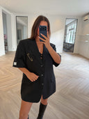 Remade short sleeve blazer anthracite #56:56