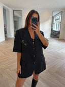 Remade short sleeve blazer anthracite #56:56