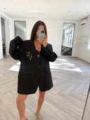 Remade oversized blazer striped anthracite #10:10