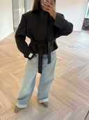 Remade oversized blazer tartan anthracite/brown #22:22