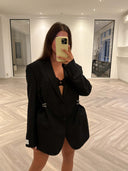 Remade oversized blazer striped black #10:10
