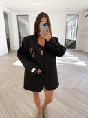 Remade oversized blazer striped anthracite #10:10