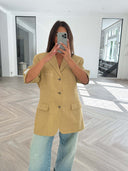 Remade oversized blazer tartan yellow #89:89