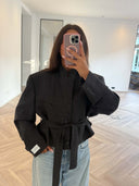 Remade oversized blazer tartan anthracite/brown #22:22