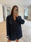 Remade oversized blazer striped navy #22:22