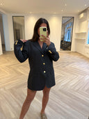 Remade oversized blazer mini pied de poule anthracite #18:18