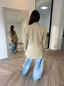 Remade oversized blazer tartan beige #61:61