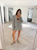 Remade oversized blazer mini checks black/white/red/blue #20:20