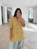 Remade oversized blazer tartan yellow #89:89