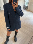 Remade oversized blazer tartan blue #23:23