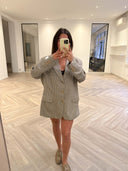Remade oversized blazer mini checks beige/blue/green/bordeaux #65:65