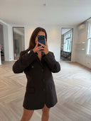 Remade oversized blazer striped brown #11:11