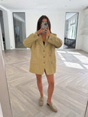 Remade oversized blazer tartan beige #40:40