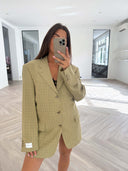 Remade oversized blazer pied de poule beige/yellow #61:61