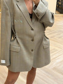Remade oversized blazer tartan beige #85:85