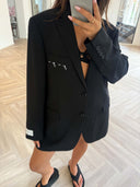 Remade oversized blazer striped black #33:33
