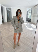 Remade oversized blazer pied de poule black/green/yellow/purple #35:35