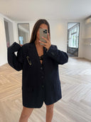Remade oversized blazer striped navy #22:22
