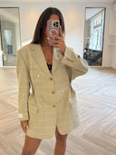 Remade oversized blazer tartan beige #61:61