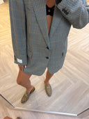 Remade oversized blazer pied de poule blue/green #51:51