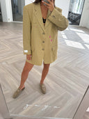 Remade oversized blazer tartan beige #40:40