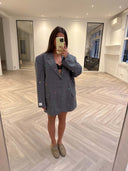 Remade oversized blazer tartan grey #40:40
