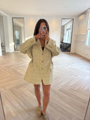 Remade oversized blazer tartan beige #61:61