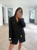 Remade oversized blazer tartan anthracite #11:11