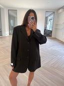 Remade oversized blazer tartan brown #02:02