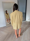 Remade oversized blazer tartan beige #92:92