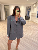 Remade oversized blazer tartan grey #40:40