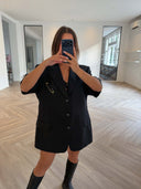 Remade short sleeve blazer anthracite #56:56
