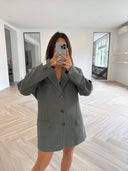 Remade oversized blazer check dark green/grey #36:36