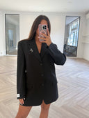 Remade oversized blazer striped anthracite #10:10