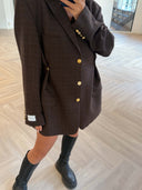 Remade oversized blazer tartan brown #78:78