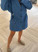 Remade oversized blazer tartan blue/orange/yellow #75:75
