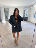 Remade oversized blazer pied de poule blue #55:55