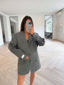 Remade oversized blazer check dark green/grey #36:36