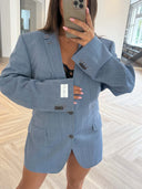 Remade oversized blazer denim blue #77:77