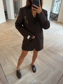 Remade oversized blazer striped brown #11:11