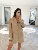 Remade oversized blazer tartan beige #37:37