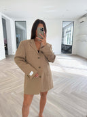 Remade oversized blazer striped beige #13:13