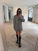 Remade oversized blazer tartan grey/blue #20:20